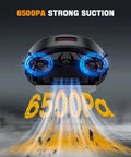 Bottom view of 2 In 1 Robot Vacuum And Mop With 6500Pa Beast Mode Suction Gyro Inertial Navigation; strong suction visual.