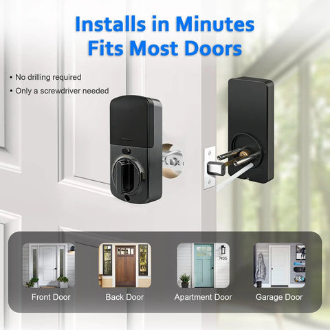 Foolproof Smart Door Lock Deadbolt Featuring Slick Keyless Entry And Smartphone App Control Auto Locking Mechanism Easy Install Matte Black Ready To Roll