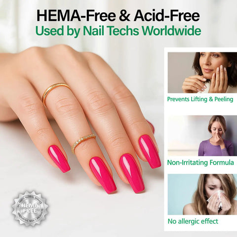 Nail Prep Kit 2x15ml HEMA Free Dehydrator And Acid Free Primer For Acrylic Gel UV LED And Press On Nails, manicure example