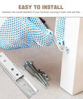 Person installing Heavy Duty Hidden Headboard Wall Mount Brackets For Sofa And Couch Sections With Solid Silver Metal Connectors.