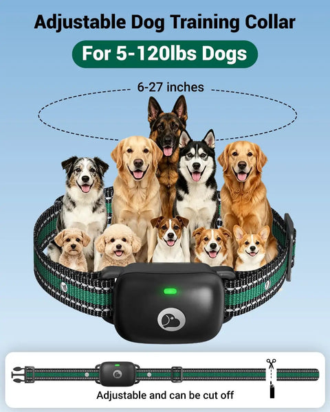Hella Tough Long Range Dog Training Collar With 2600 Foot Waterproof Remote and Safe Vibration Beep Shock Levels For Your Furry Best Boy Seeking Straight Up Reliable Behavior Correction, adjustable for 5-120lbs dogs.