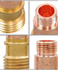 Close-up of copper and brass components from All In One TIG Welding Torch Repair Kit With Gas Lens, Alumina Nozzles, Glass Cups And Collets For WP 17 18 26