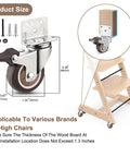 Universal Booster Wheel Kit For Tripp Trapp High Chairs By Stokke Featuring 360 Degree Swivel Casters With Safety Locks Plus Sippy Cup Bottle Strap For Stable Smooth Dining And Learning
