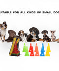 Dog Agility Training Set With 10 Cones And 5 Poles For Backyard Obstacle Course next to small dogs and mesh bag