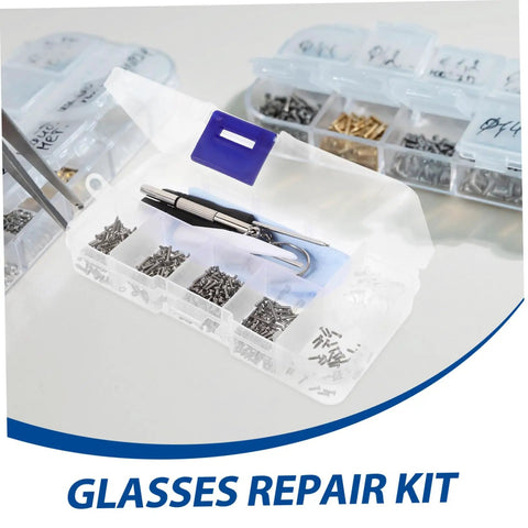 All In One Glasses Repair Kit Set With Assorted Screws Nose Pads Mini Screwdrivers And Accessories for quick fixes