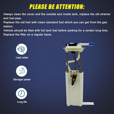 Fuel Pump Assembly E3518M Compatible With Buick LeSabre Park Avenue V6 3.8L And Cadillac DeVille Seville V8 4.6L Plus Pontiac Bonneville 3.8L OE Replacement For 2000-2005 Models Easy Install Reliable Fuel Delivery Quality Aftermarket Part diagram with maintenance tips.