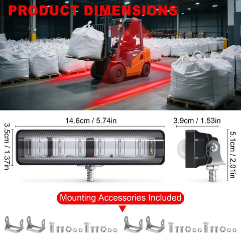 Real Deal Red LED Forklift Safety Lights With IP67 Waterproof Aluminum Housing 4 Pack Warning Beacons For AGV Trucks And Warehouse Floor Marking Toolbox Essentials