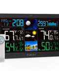 Dope Weather Station With Wireless Indoor Outdoor Thermometer And Atomic Clock, Temperature Humidity Barometer Inside Outside Readings