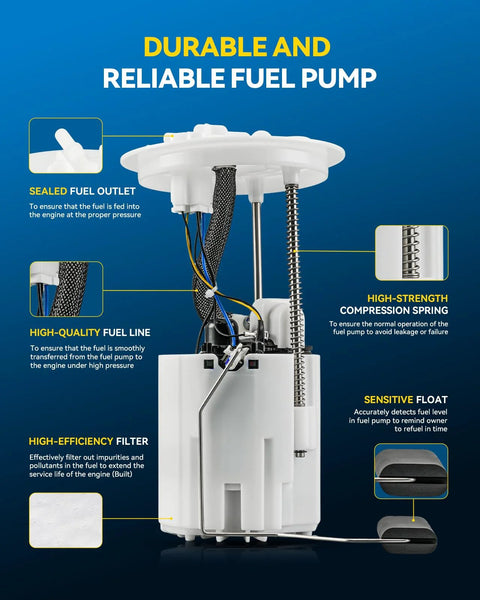 Electric Fuel Pump Assembly Replacement For Ford Escape 2013 To 2019 And Lincoln MKC 2015 To 2019 With 2.0L 1.6L And 1.5L Engines Premium Quality Direct Fit Easy Install FG1530 product components and features shown