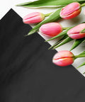 Black Flower Wrapping Paper Set, 40 Sheets, Cuttable Design For DIY Bouquets beside pink tulips for floral arrangements