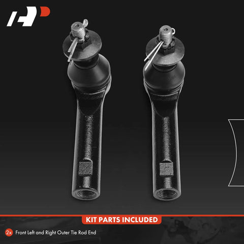 Front Outer Tie Rod End For Toyota Highlander 2020 2021 2022 2023 Left And Right Driver And Passenger Sides Replacement Part For Tight Steering And Smooth Handling, black metal pair