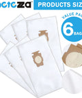 Six Pack Kirby Vacuum Dust Bags Cloth Style F Replacement For Avalir Sentria Ultimate G Diamond Edition And Generations G3 Through G12 Fits All Generations And Sentria Models displayed in a value pack of 6.