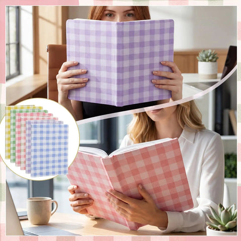Six Pack Stretchy Book Covers For Hardcover And Paperback Up To 9 By 11 Inches With Aesthetic Floral And Gingham Patterns Reusable Protective