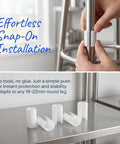 Hands installing U Shaped Chair Glides For 19 To 22 mm Tubular Chairs Anti Slip Floor Protectors For Office Dining And Bar Stools