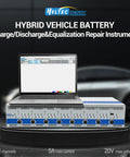 Heavy Duty Eight Channel Battery Tester With Five Amp Charge Discharge Sync Voltage Equalizer For 18650 21700 Lipo LifePo4 Cells Pro Grade Pack Builder Tool No Sweat Testing Rock Solid Reliability, with laptop interface.