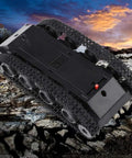 Lightweight Shock Absorbing Plastic Tank Chassis With 130 Motor, 3V-7V Power Range, on rocky terrain background