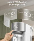 Instant TDS reading screen on Countertop Reverse Osmosis Water Filter With 7 In 1 Purification, Auto Fill Pitcher, Self Cleaning System.