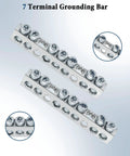 7 Terminal Grounding Bar Kit For QO Load Centers, Compatible With Schneider Electric, 2 Pack, Stainless Steel Screws