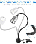 10W Magnetic LED Work Light with Flexible Gooseneck and Magnetic Base shown in adjustable positions
