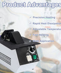 High Wattage Eyeglasses Frame Heater With Hot Cold Air Toggle For Rapid Frame Adjustments And Quick Snap Ins Adjustable Temperature Optician Repair Kit on workbench