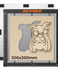 ACMER Honeycomb Laser Bed 300x300mm with aluminum backing plate for desktop laser engravers (front view).