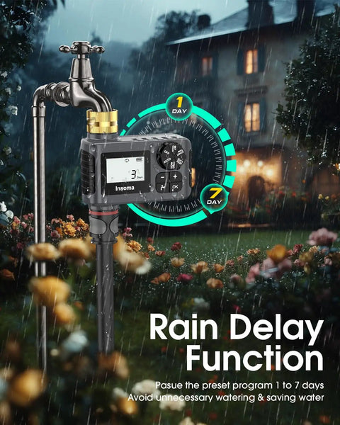Heavy Duty Brass Water Timer For Outdoor Garden Hose With Rain Delay And Manual Mode Automatic Drip Irrigation Controller
