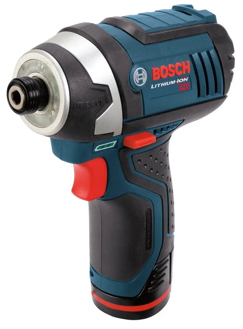 Side view of 12-Volt Max Cordless Drill And Impact Driver Combo Kit CLPK241-120 Ultra Compact And Lightweight driver with Lithium-ion battery