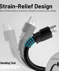 Heavy Duty 16AWG 3 Conductor Indoor Outdoor Extension Cord 10 Ft Waterproof With 3 Prong Grounded Plug 13A 1625W SJTW