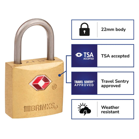 TSA Approved Luggage Padlocks 22mm Solid Brass Locks With Chrome Plated Hardened Steel Shackle Built Tough Travel Security Locks For Bags And Suitcases 4 Pack