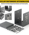 Heavy Duty Stainless Steel Deck Post Base And Anchor Bracket For Fences And Railings Porches Pavilions Concrete Support Base 6x6 Actual 5.5x5.5 In Dark Gray Finish 4 Pack shown with hardware
