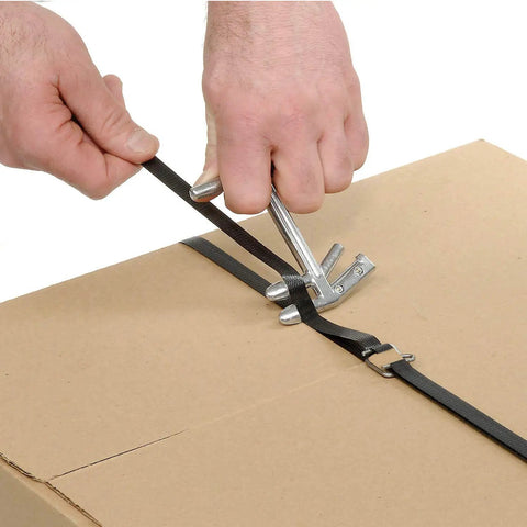 Badass Durable One Half Inch Polypropylene Strapping Kit With Three Thousand Feet Strapping Tape And Three Hundred Heavy Duty Wire Buckles Plus Manual Tensioner For No Sweat Crate Boxing And Straight Forward Bundling Tasks