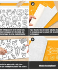 White Carbon Transfer Paper Set For Wood Burning And Art Projects, 30 Sheets, A4 Size 8.27 By 11.81 Inches, showing tracing process