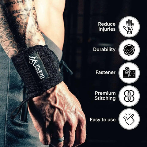 Built Tough Heavy Duty Wrist Wraps With Secure Thumb Loops For Weightlifting Highly Adjustable Support To Keep Wrists Locked In During Baller Powerlifting Sessions