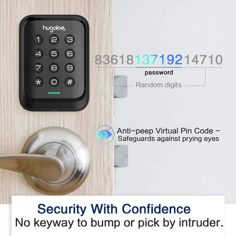 Front view of Keyless Entry Door Lock With Electronic Keypad Deadbolt Auto Lock Hassle Free Quick Install And Program Battery
