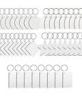 DIY Sublimation Keychains Set Double-Sided Heat Transfer Blanks, 50 Pieces in 5 Shapes displayed in rows