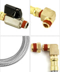 Two Pack Extended Tank Drain Valve Kit For Air Compressors With Ten Inch Drain Hose And One Quarter Inch NPT Threads, brass fittings