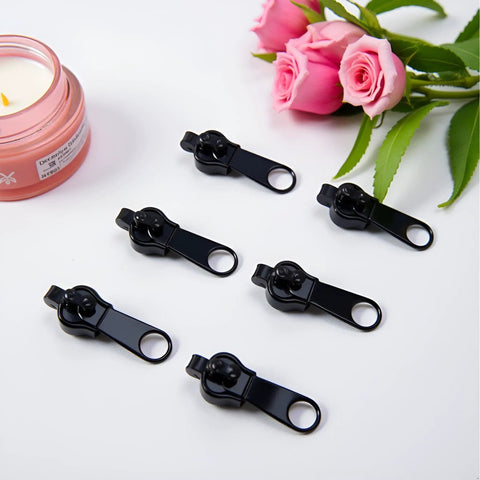 6 Piece Universal Instant Zipper Repair Kit With Replacement Sliders That Work With Most Standard Zippers for clothing bags