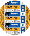 SIMpull Solid Indoor NM-B Cable 10/2 With Ground Copper Wire, 50 ft coil for DIY-friendly home wiring and dry location use
