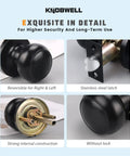 Matte Black Door Knob Set 6 Pack Round Interior Door Handles For Hallways And Closets Non Locking Passage Knobs With Durable Lockset