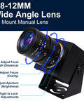 Pro Grade USB Camera 1080P Full HD 2MP Industrial Machine Vision with 2.8-12mm Varifocal CS Mount Lens adjustments illustrated