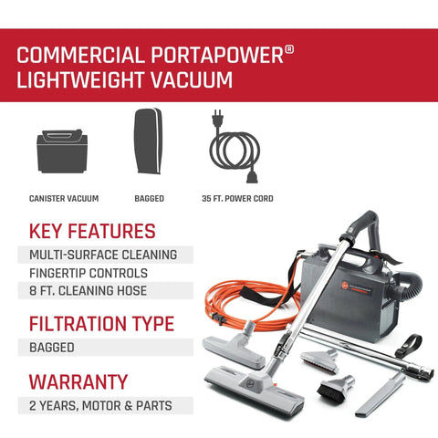 Commercial canister vacuum with 35ft power cord and tools for multi-surface cleaning. Light As A Feather But Knocks Out Tough Debris Fast Grab And Go Commercial Canister Vacuum Packs Heavy Duty Suction For Smooth Corner To Wall Cleaning In Just Eight Pounds Total.