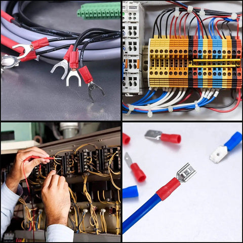 Assorted 280 Piece Electrical Cable Connectors Kit with Insulated Wire Terminals Including U Type Fork Spade Butt Ring Terminals