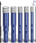 Geuoaoa 7-piece blue diamond drill bit set for ceramic, glass, tile; round shank, multi-purpose