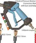 5000 PSI Beast Power Pressure Washer Gun With Swivel, Foam Cannon, 5 Quick Connect Nozzles And 2 Adapters, Nylon Foam Cannon
