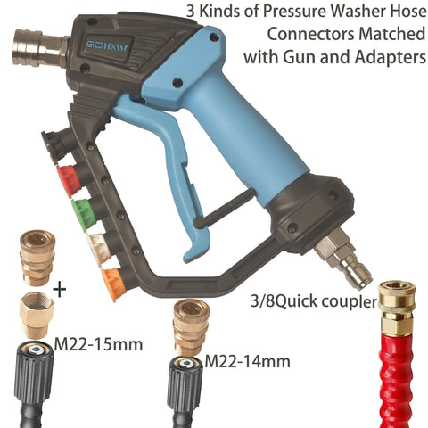 5000 PSI Beast Power Pressure Washer Gun With Swivel, Foam Cannon, 5 Quick Connect Nozzles And 2 Adapters, Nylon Foam Cannon