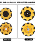 Dope Mecanum Wheel Kit For Robot Cars With Rubber Coated 48mm Wheels For Smooth Directional Movement Compatible With Motors And Building Blocks Two Pairs Included, showing new and old model wheels