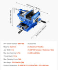 Cross Slide Drill Press Vise With 6 Inch Jaw 2 Way X Y Axis Heavy Duty Cast Iron Bench Vise Clamp with dual handles on white background