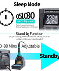 Beefy 300W Soldering Station sleep mode display and standby function with adjustable timer from 0 to 99 minutes