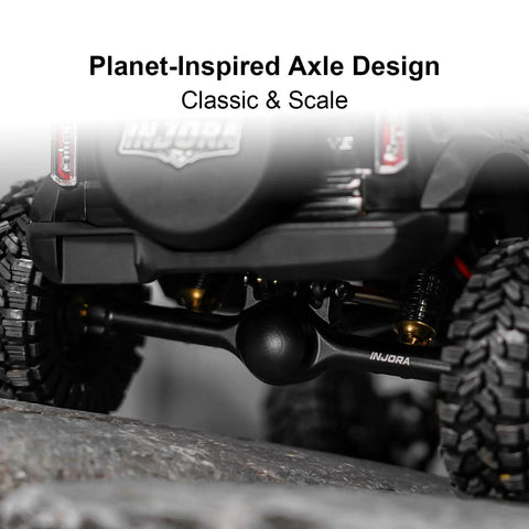 7mm Planet Front And Rear Axles With Scale Hydraulic Steering And Double Joint Shafts For 1/18 TRX4M RC Crawler Upgrade Black Durable Scale Ready For Tough Trails