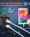 2 Gang Rocker Switch Panel All In One With Dual USB Charger And Volt Meter Waterproof 12V 24V DC For Cars Trucks Boats RVs Marine Outdoor Use Night Glow Stickers, dual USB view